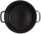 Staub Cast Iron 7-qt Round Cocotte - Black Matte, Made in France