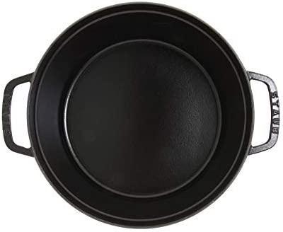 Staub Cast Iron 7-qt Round Cocotte - Black Matte, Made in France