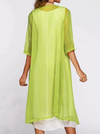 Early Autumn Sunscreen Loose Dress Two-Piece Maxi Dress
