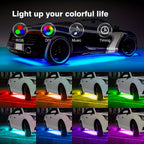 4pcs RGB Car Led Lights Bar,Car Led Lights With App, Music Mode Car Underglow Strip Lights, Waterproof Underglow LED Light Kit For SUVs,Trucks
