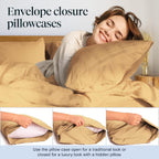 LuxClub 6 PC Full Size Sheet Set Bamboo Sheets Deep Pockets 18" Eco Friendly Wrinkle Free Cooling Sheets Machine Washable Hotel Bedding Silky Soft - Gold Full