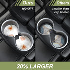 Nipichsha Car Cup Holder Coasters, Car Coasters for Cup Holders, 2 Pack Universal Anti Slip Insert Coasters, Rubber Car Cup Mat with A Finger Notch, Cute Car Interior Accessories for Women (Gardenia)
