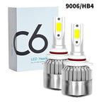 1 Pair Car Lights C6 LED Headlight Bulbs for H1 H3 H4 9003 H7 H8 H9 H11 H13/9008 H16 HB3 880/881 H27