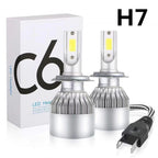 1 Pair Car Lights C6 LED Headlight Bulbs for H1 H3 H4 9003 H7 H8 H9 H11 H13/9008 H16 HB3 880/881 H27