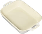 STAUB Ceramics Rectangular Baking Dish, 7.5x6-inch, Rustic Ivory