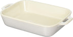 STAUB Ceramics Rectangular Baking Dish, 7.5x6-inch, Rustic Ivory