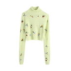 turtle embroidery elegant sweater