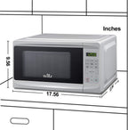 Willz WLCMD207WE-07 Countertop Microwave Oven, 0.7 Cu.Ft/700W Microwave Oven, 6 CooPrograms LED Lighting Push Button, 1 Glass Tray, 1 Roller Ring, 1 Shaft, 1 Power Cord, White