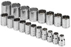 SK Hand Tools 1919 19 Piece 1/2" Drive 12 Point Standard Metric Socket Set