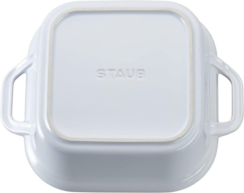 STAUB Ceramics Square Covered Baking Dish, 9x9-inch, White