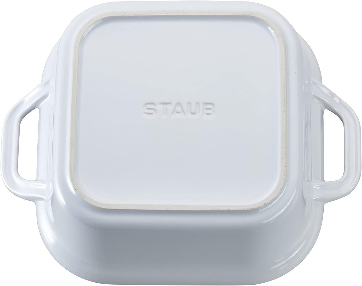 STAUB Ceramics Square Covered Baking Dish, 9x9-inch, White