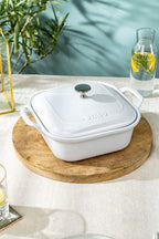 STAUB Ceramics Square Covered Baking Dish, 9x9-inch, White