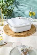 STAUB Ceramics Square Covered Baking Dish, 9x9-inch, White