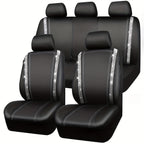 Bling Car Seat Covers Full Set, Shining Rhinestone Waterproof Leather Seat Covers For Women,Universal Fit 95% Automotive, Silver Artificial Diamond