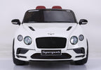 KIDSVIP Officially Licensed 12v Bentley SuperSport 1 Seat for 1 Rider Kids and Toddlers Ride on Car W/Leather Seat, Rubber Wheels, Remote Control - White