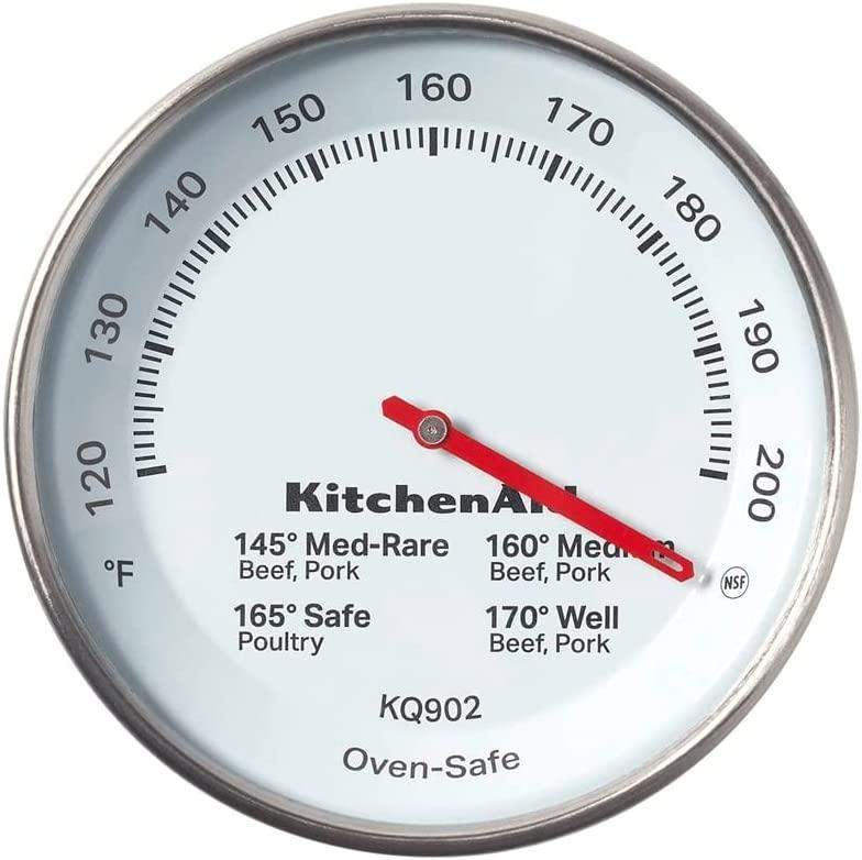 KitchenAid KQ902 Leave-in, Oven/Grill safe Meat Thermometer, TEMPERATURE RANGE: 120F to 200F, Stainless Steel