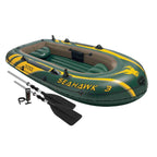 Seahawk 3 Person Inflatable Boat Set with Aluminum Oars &amp; Pump (3 Pack)