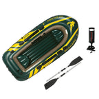 Seahawk 3 Person Inflatable Boat Set with Aluminum Oars &amp; Pump (3 Pack)