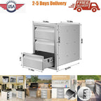 BBQ Access Door Triple Drawer 14x20.5x23" Combo Outdoor Kitchen Flush Mount