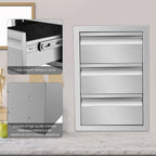BBQ Access Door Triple Drawer 14x20.5x23" Combo Outdoor Kitchen Flush Mount
