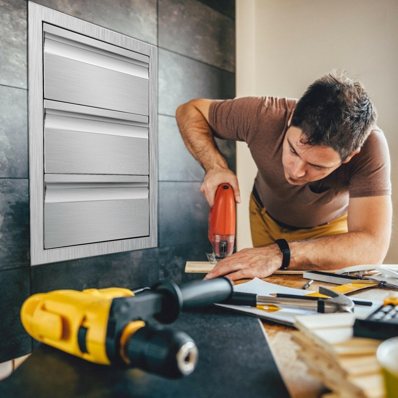 BBQ Access Door Triple Drawer 14x20.5x23" Combo Outdoor Kitchen Flush Mount