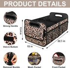 Car Trunk Organzier for suv,Car Organziers and Storage with 6 Big Pocket,Car Accessories for Women/Men 70L Waterproof Polyester Trunk Organzier for Car/SUV/Minivan/Truck(Large, Leopard print)