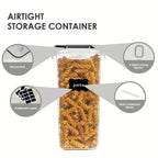 7pcs Airtight Food StoraContainers: BPA Plastic Canisters For Spaghetti, Dry Food, Flour &amp; Sugar - Includes Labels!