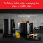 ZWILLING Enfinigy Digital Food Scale, Max Weight 22 lbs., Grams & Ounces, .1-gram Accuracy, Baking Scale, Kitchen Scale, Black