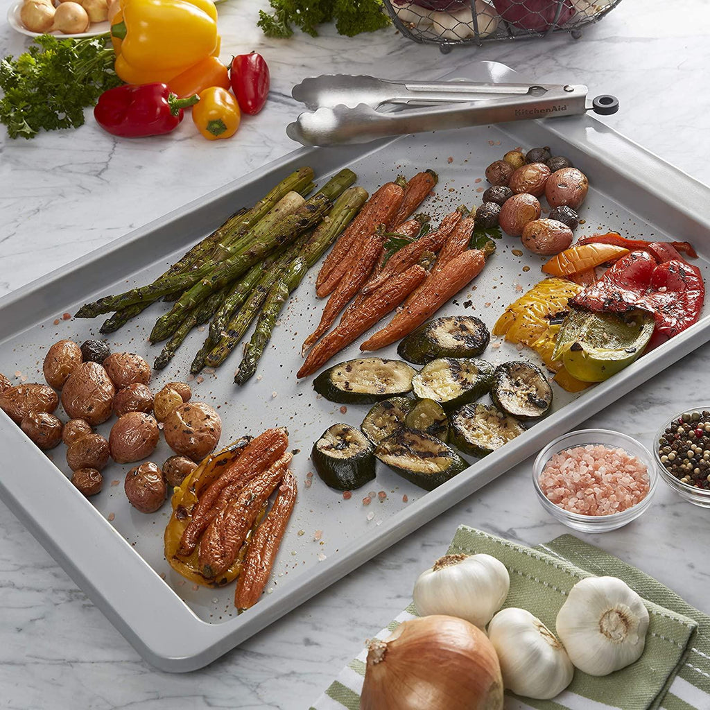 KitchenAid Nonstick Aluminized Steel Baking Sheet, 13x18-Inch, Silver