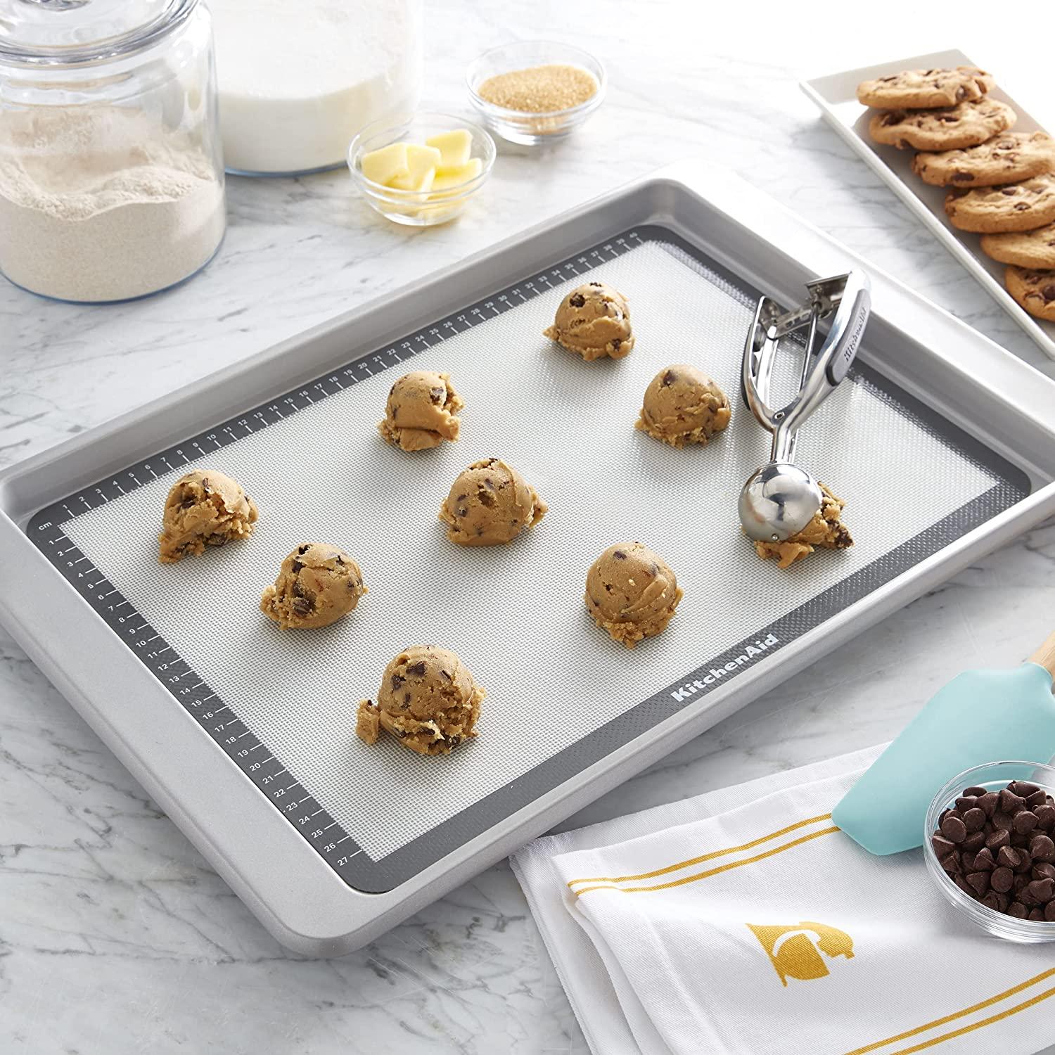KitchenAid Nonstick Aluminized Steel Baking Sheet, 13x18-Inch, Silver