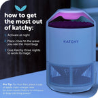 Katchy Indoor Insect Trap - Catcher &amp; Killer for Mosquitos, Gnats, Moths, Fruit Flies - Non-Zapper Traps for Inside Your Home - Catch Insects Indoors with Suction, Bug Light &amp; Sticky Glue (White)