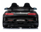 2 Seater 12V powered Mercedes ride on car 4WD for kids Remote Control LED lights Opening doors MP3 - Black