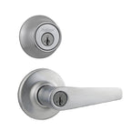 Delta Satin Chrome Exterior Combo Pack Door Knob Featuring SmartKey Security