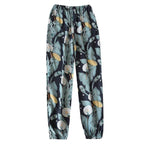 floral printed soft pants with pocket