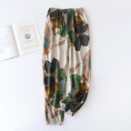floral printed soft pants with pocket