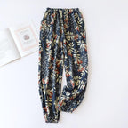 floral printed soft pants with pocket