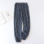 floral printed soft pants with pocket