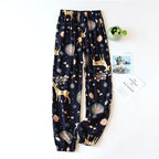 floral printed soft pants with pocket