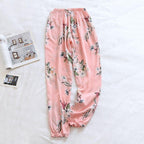 floral printed soft pants with pocket