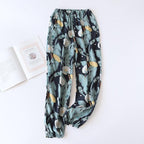floral printed soft pants with pocket