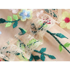 embroidery midi vintage dress
