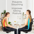 Everlasting Comfort Lumbar Support Pillow for Office Chair Back - Improve Posture While Sitting - Memory Foam Cushion Design for Computer Desk, Car, Gaming, Couch, Recliner