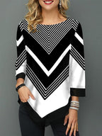 Fashion Round Neck Loose Irregular Top