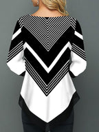 Fashion Round Neck Loose Irregular Top