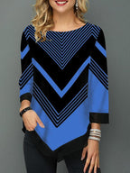 Fashion Round Neck Loose Irregular Top