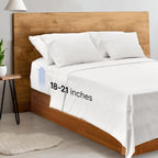 LuxClub Twin XL Sheets Set - Soft Kids Twin Bed Sheets for Boys and Girls, 4 PC Deep Pockets 18" Eco Friendly Wrinkle Free Cooling Sheets Machine Washable Hotel Bedding Silky Soft (TwinXL, White)