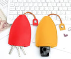 Car Key Case, 2PCS Creative Pull-Out Key Sleeve Keychain Bags, PU Leather Large-Capacity Protective Key Holder Hook (Pink)
