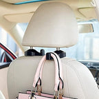 IPELY Universal Car Vehicle Back Seat Headrest Hanger Holder Hook for Bag Purse Cloth Grocery (Black -Set of 2)