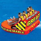 SPORTSSTUFF 53-2218 Great Big Mable Quadruple Rider Towable Tube w/ 60' Tow Rope
