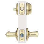 Lido Polished Brass Exterior Entry Door Lever and Single Cylinder Deadbolt Combo Pack Featuring SmartKey Security